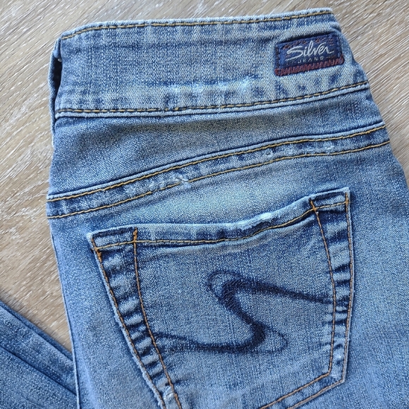 Silver Suki Jeans 29/32 Bootcut Faded Softened Midrise Long - Picture 4 of 4